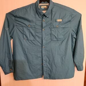 Magellan Button Down Long Sleeve Mag Wick Fishing Shirt Blue Gingham‎ 4XL